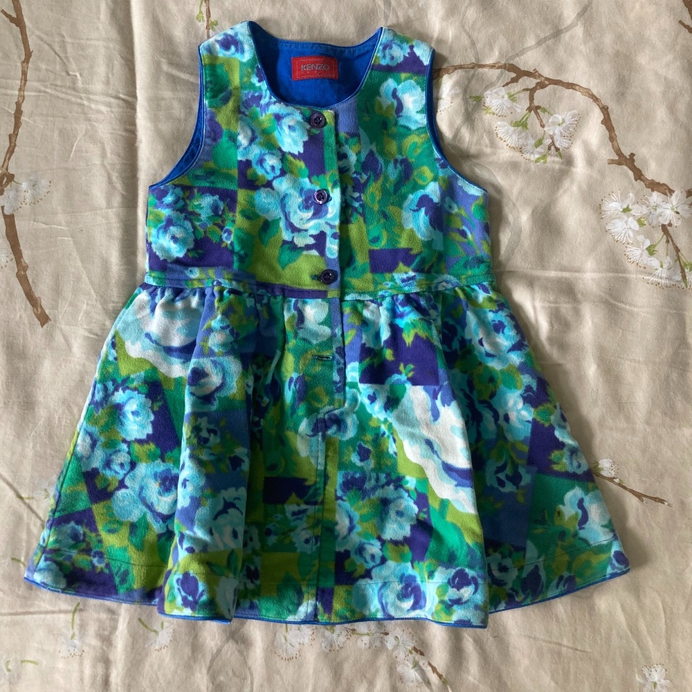 Kenzo winter dress multicolor: purple, green, blue